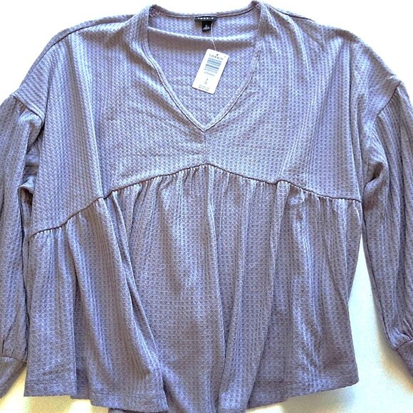 Torrid Lilac Waffle V neck Sz 0 BNWT - Picture 9 of 11